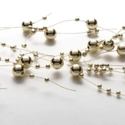 60 In. Metallic Gold Unlit Bead Artificial Christmas Garland