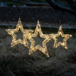 13.75", 17.75" & 21.5" Christmas Silver Lighted Star Set Of 3 -Northlight Shop sullivans christmas novelty lights met2390 4f 1000