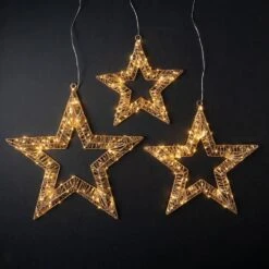 13.75", 17.75" & 21.5" Christmas Gold Lighted Star Set Of 3 -Northlight Shop sullivans christmas novelty lights met2391 1f 1000