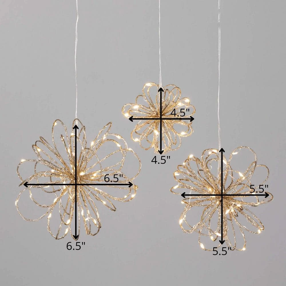 6.5", 5.5" & 4" Christmas Lighted Gold Swirl Balls Set Of 3 4 6.5", 5.5" & 4" Christmas Lighted Gold Swirl Balls Set Of 3 - Image 4