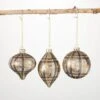 4", 4.5" And 5.5" Neutral Plaid Ornament (Set Of 3) -Northlight Shop sullivans christmas ornament sets or10236 64 1000