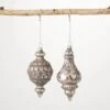 6" And 6.5" Gray Vintage Finial Ornament (Set Of 2) -Northlight Shop sullivans christmas ornament sets or10249 64 1000