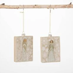 4.5 In. Gold Celestial Angels Ornament (Set Of 2)