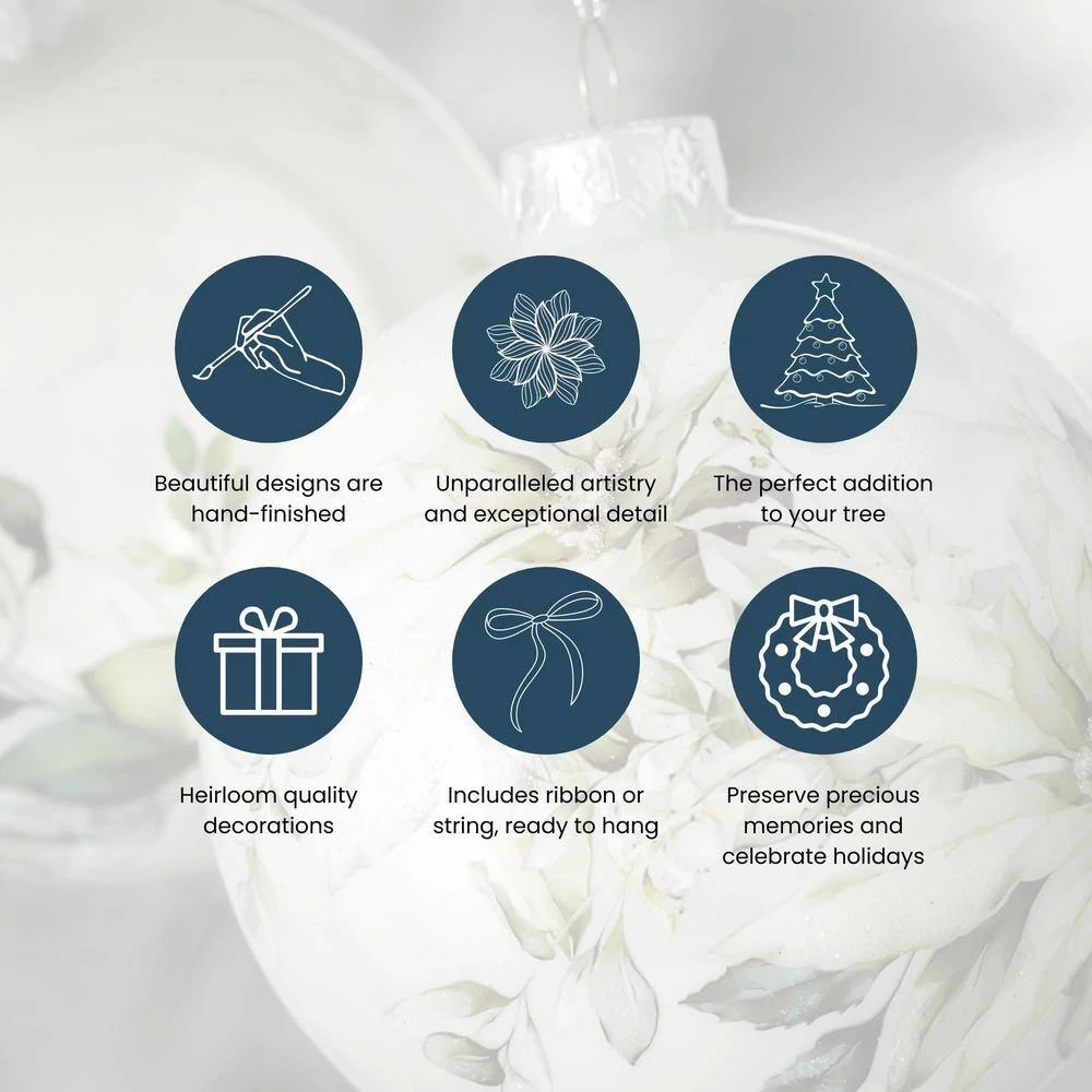 5.5 In. Ball With Stones Ornament - Set Of 6, Clear 3 5.5 In. Ball With Stones Ornament - Set Of 6, Clear - Image 3