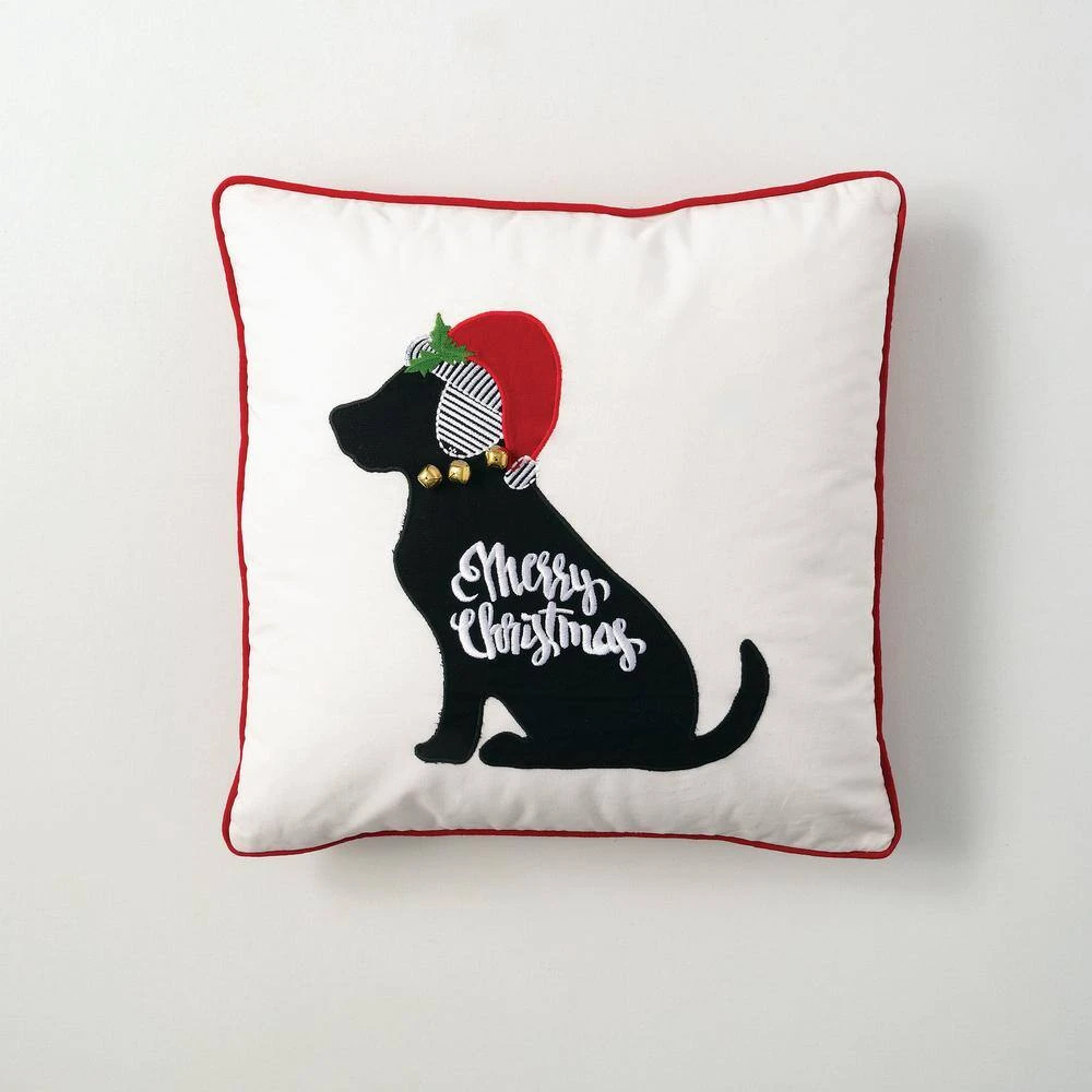 18 In. Multicolor Christmas Dog Cotton Pillow 4 18 In. Multicolor Christmas Dog Cotton Pillow - Image 4