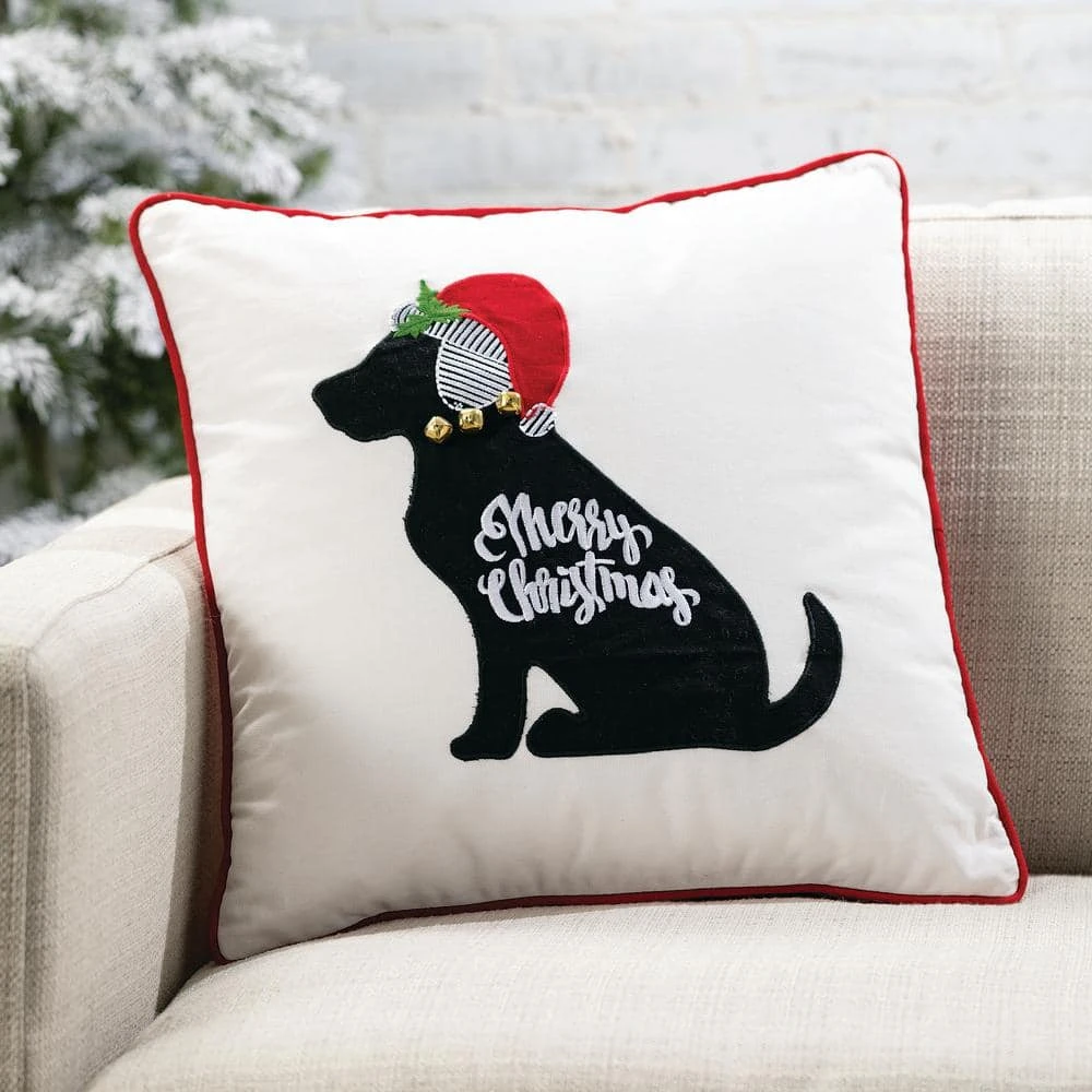 18 In. Multicolor Christmas Dog Cotton Pillow 3 18 In. Multicolor Christmas Dog Cotton Pillow - Image 3