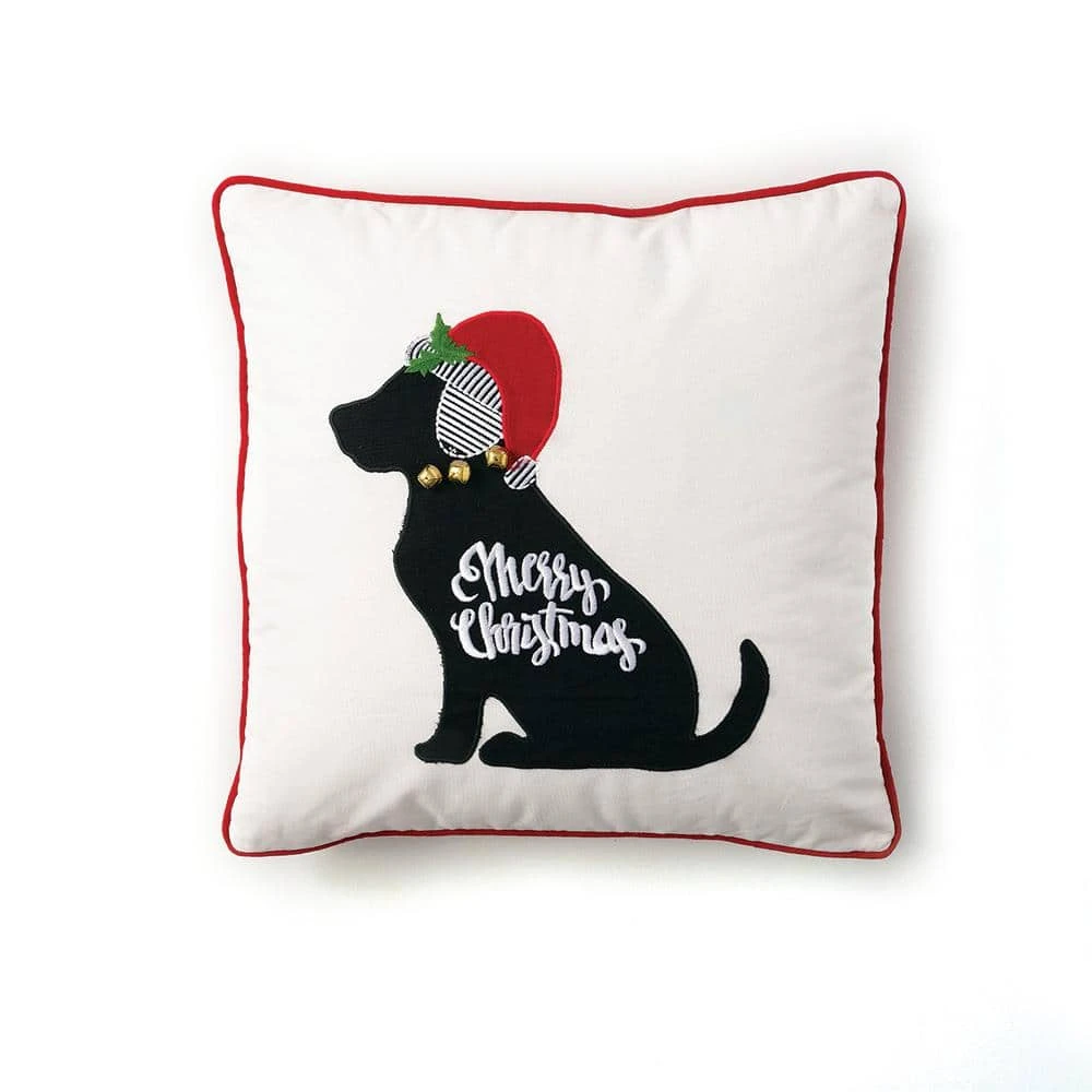 18 In. Multicolor Christmas Dog Cotton Pillow 1 18 In. Multicolor Christmas Dog Cotton Pillow