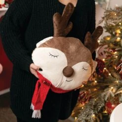 24 .5 In. Sleeping Reindeer Christmas Throw Pillow -Northlight Shop sullivans christmas textiles pil422 1f 1000