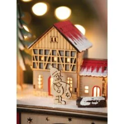 9 In. LED Tiered Wood Alpine Christmas Village -Northlight Shop sullivans christmas villages pn3447 4f 1000