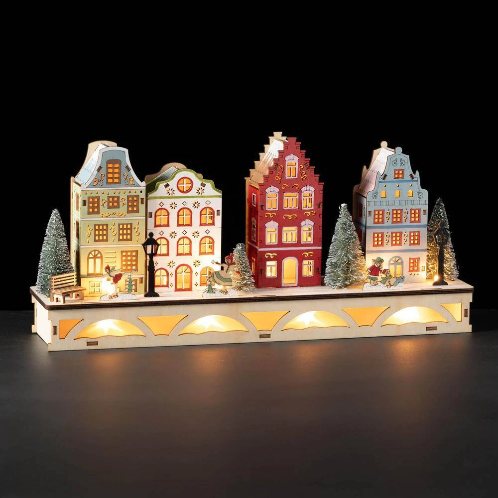 7.5 In. Colorful Lighted House Christmas Village, Multicolor 4 7.5 In. Colorful Lighted House Christmas Village, Multicolor - Image 4