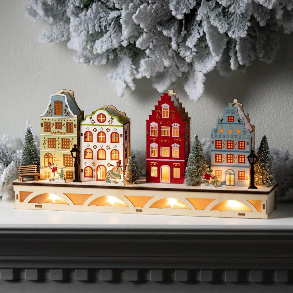 7.5 In. Colorful Lighted House Christmas Village, Multicolor 3 7.5 In. Colorful Lighted House Christmas Village, Multicolor - Image 3