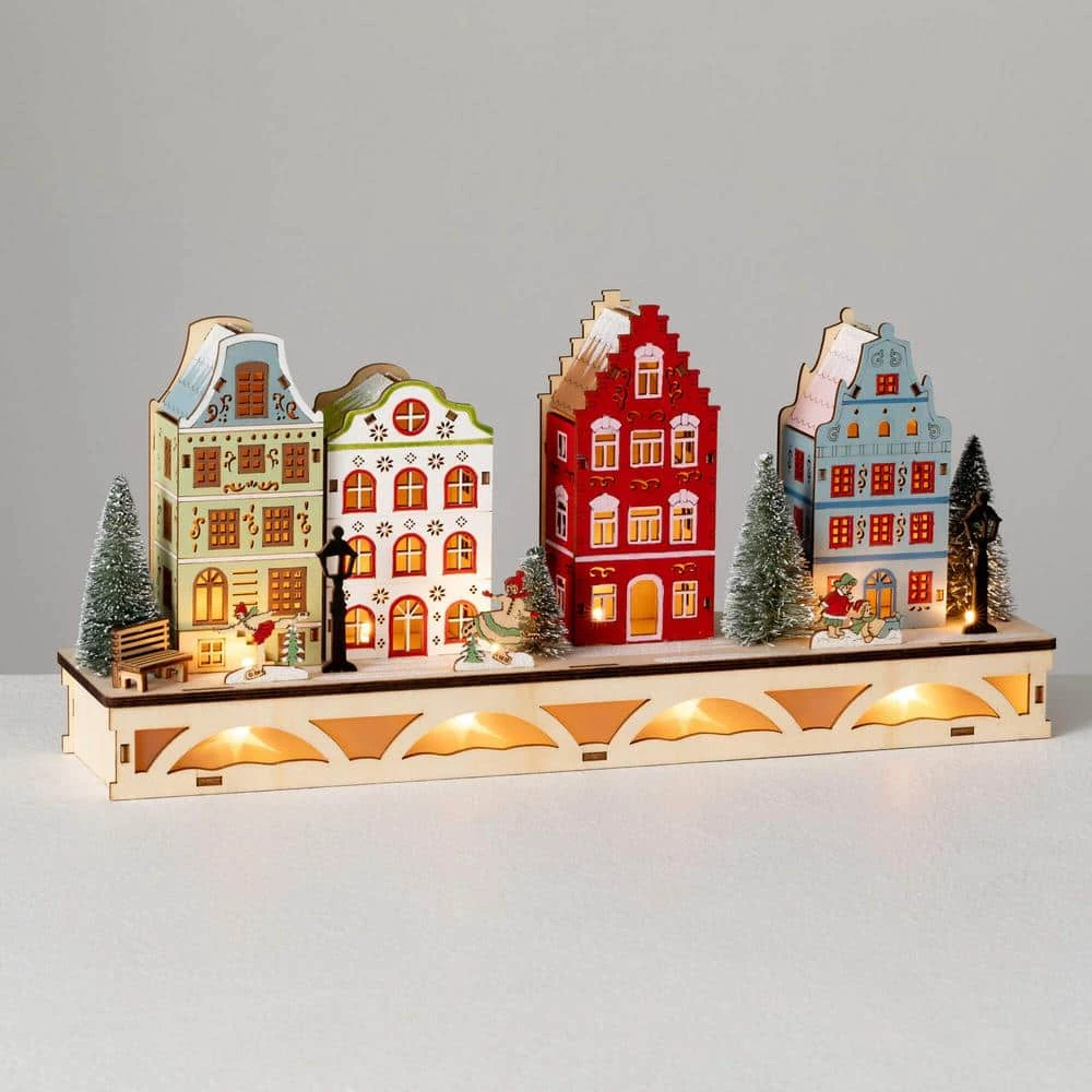 7.5 In. Colorful Lighted House Christmas Village, Multicolor 1 7.5 In. Colorful Lighted House Christmas Village, Multicolor