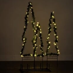 44 In. 54 In. And 63.25 In. Lighted Tree Christmas Yard Decor - Set Of 3, Green -Northlight Shop sullivans christmas yard decorations met2202 1f 1000