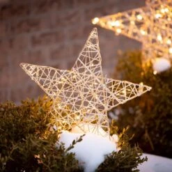 19.75 In. And 16 In. Lighted Outdoor Gold Stars Christmas Yard Decor - Set Of 2 6 19.75 In. And 16 In. Lighted Outdoor Gold Stars Christmas Yard Decor - Set Of 2 -Northlight Shop sullivans christmas yard decorations pn3975 4f 1000
