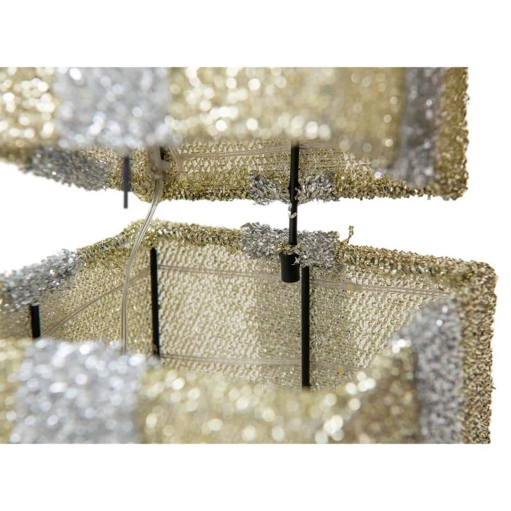 34 In. Christmas Illuminated Stacking Gift Box, 3D Tinsel Santa Outdoor Garden Yard Lawn Festive Decoration With Lights 8 34 In. Christmas Illuminated Stacking Gift Box, 3D Tinsel Santa Outdoor Garden Yard Lawn Festive Decoration With Lights - Image 8