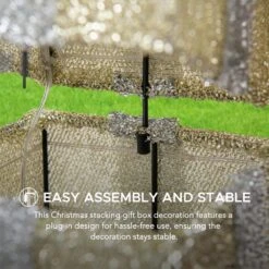 34 In. Christmas Illuminated Stacking Gift Box, 3D Tinsel Santa Outdoor Garden Yard Lawn Festive Decoration With Lights 16 34 In. Christmas Illuminated Stacking Gift Box, 3D Tinsel Santa Outdoor Garden Yard Lawn Festive Decoration With Lights -Northlight Shop sunjoy christmas yard decorations d116019000 c3 1000