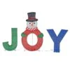 48 In. Christmas Lighted Joyous Snowman, 2D Tinsel Santa Display Set Outdoor Yard Lawn Festive Decoration With Lights -Northlight Shop sunjoy christmas yard decorations d116019800 64 1000