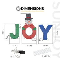 48 In. Christmas Lighted Joyous Snowman, 2D Tinsel Santa Display Set Outdoor Yard Lawn Festive Decoration With Lights -Northlight Shop sunjoy christmas yard decorations d116019800 66 1000