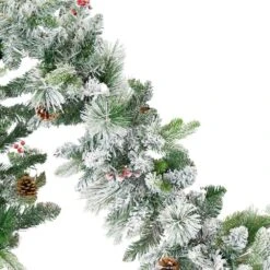 Holiday Glimmer 9 Ft. Pre-Lit PVC Garland-Flocked -Northlight Shop sunnydaze christmas garland lsr 0621 1f 1000