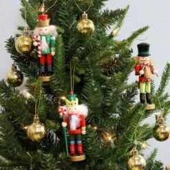 Nutcracker Red And Green Christmas Hanging Ornament Set (5-Piece) -Northlight Shop sunnydaze christmas ornament sets hb 367 44 1000