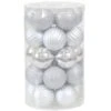 Silver Beautiful Baubles Plastic Ornament Set (25-Piece) -Northlight Shop sunnydaze christmas ornament sets sme 466 64 1000