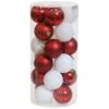 Red And White Merry Medley Plastic Ornament Set (24-Piece)