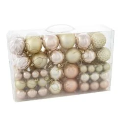 Winter Wonderland 100-Piece Rose Gold/Champagne Assorted Ornament -Northlight Shop sunnydaze christmas ornament sets sme 9401 4f 1000