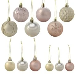 Winter Wonderland 100-Piece Rose Gold/Champagne Assorted Ornament -Northlight Shop sunnydaze christmas ornament sets sme 9401 fa 1000 1