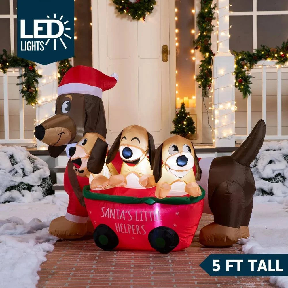 2.5 Ft. W X 3.25 Ft. H Cheerful Lighted Christmas Puppy Inflatable For Christmas Outdoor Decor 8 2.5 Ft. W X 3.25 Ft. H Cheerful Lighted Christmas Puppy Inflatable For Christmas Outdoor Decor - Image 8