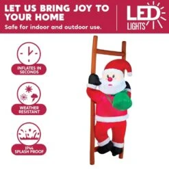 6 Ft. In H X 2 Ft. In W Festive Climbing Santa Inflatable For Christmas Outdoor Decor -Northlight Shop syncfun christmas inflatables 30631 1f 1000