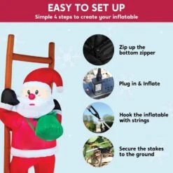 6 Ft. In H X 2 Ft. In W Festive Climbing Santa Inflatable For Christmas Outdoor Decor -Northlight Shop syncfun christmas inflatables 30631 44 1000