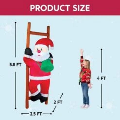 6 Ft. In H X 2 Ft. In W Festive Climbing Santa Inflatable For Christmas Outdoor Decor -Northlight Shop syncfun christmas inflatables 30631 76 1000