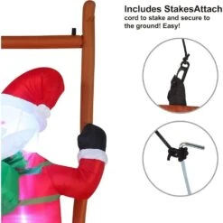 6 Ft. In H X 2 Ft. In W Festive Climbing Santa Inflatable For Christmas Outdoor Decor -Northlight Shop syncfun christmas inflatables 30631 fa 1000