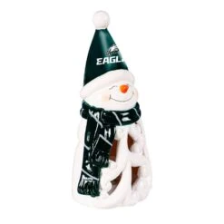 Philadelphia Eagles Snowman LED Christmas Garden Statuary, 8 In.