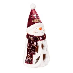 San Francisco 49ers Snowman LED Christmas Garden Statuary, 8 In.