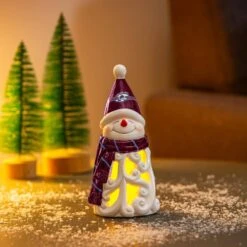 Colorado Avalanche Snowman LED Christmas Garden Statuary, 8 In. -Northlight Shop team sports america christmas yard decorations 2la4356sns 31 1000