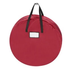 36 In. Artificial Red Canvas Supreme Christmas Wreath Storage Bag