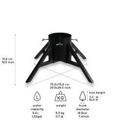 Metal Urban Geometric Christmas Tree Stand For Real Trees Up To 10 Ft. Tall -Northlight Shop tree nest christmas tree stands treegio black 1f 1000