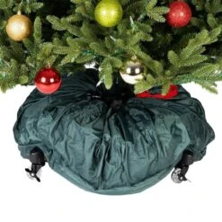 Decorated Upright Christmas Tree Storage Bag For Trees Up To 9 Ft. Tall With Rolling Tree Stand -Northlight Shop treekeeper christmas tree storage tk 10104 rs 1f 1000
