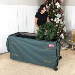 GreensKeeper Rolling Christmas Tree Storage Bag For Trees Up To 15 Ft. Tall -Northlight Shop treekeeper christmas tree storage tk 10773 rs 1d 1000