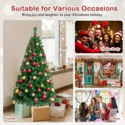 5 Ft. Green Unlit Artificial PVC Christmas Tree With Solid Metal Stand -Northlight Shop unlit christmas trees 8ck22 cm790pi 4f 1000