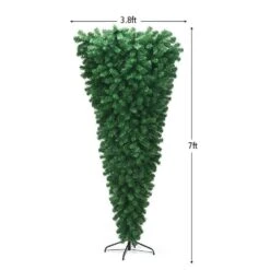 7 Ft. Green Unlit Upside Down Artificial Christmas Tree With Metal Stand -Northlight Shop unlit christmas trees 8ck22 cm856 c3 1000