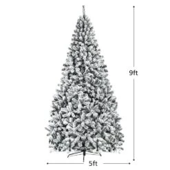 9 Ft. Green Unlit Artificial Christmas Tree With Premium Snow Flocked Hinged 9 9 Ft. Green Unlit Artificial Christmas Tree With Premium Snow Flocked Hinged -Northlight Shop unlit christmas trees 8ck23 cm489 c3 1000