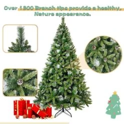 Tasha 7.4 Ft. PVC Christmas Tree, Decorated With 65 Pine Cones And Realistic Thicken Tips Over 1300 -Northlight Shop utopia 4niture christmas tree stands hapx283441aaa 4f 1000