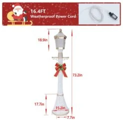 6 Ft. 3D Post Light Outdoor Christmas Holiday Yard Decoration Cool White LED -Northlight Shop veikous christmas yard decorations pg0403 14 4f 1000