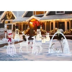6 Ft. 3D Post Light Outdoor Christmas Holiday Yard Decoration Cool White LED -Northlight Shop veikous christmas yard decorations pg0403 14 a0 1000