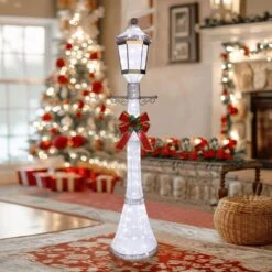 6 Ft. 3D Post Light Outdoor Christmas Holiday Yard Decoration Cool White LED -Northlight Shop veikous christmas yard decorations pg0403 14 fa 1000