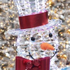 4.5 Ft. Iridescent Snowman Outdoor Christmas Holiday Yard Decoration With Cool White LED Lights -Northlight Shop veikous christmas yard decorations pg0403 18 31 1000