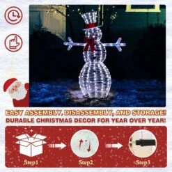 4.5 Ft. Iridescent Snowman Outdoor Christmas Holiday Yard Decoration With Cool White LED Lights -Northlight Shop veikous christmas yard decorations pg0403 18 77 1000