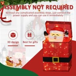 27 In. 3D Animated Santa Claus In Gift Box Outdoor Christmas Yard Decoration Warm White LED Lights 21 27 In. 3D Animated Santa Claus In Gift Box Outdoor Christmas Yard Decoration Warm White LED Lights -Northlight Shop veikous christmas yard decorations pg0403 23 1f 1000